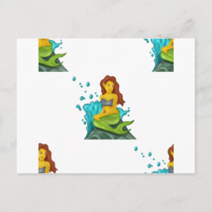 emoji mermaid postcard