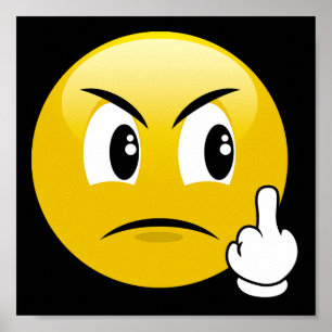 Emoji Middle Finger Poster