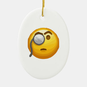 emoji monocle ceramic tree decoration