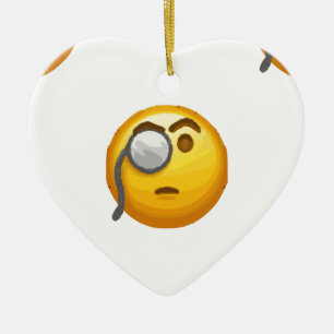 emoji monocle ceramic tree decoration
