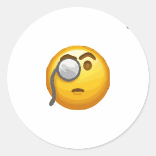 emoji monocle classic round sticker