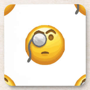 emoji monocle coaster
