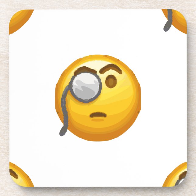 emoji monocle coaster (Front)