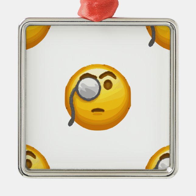 emoji monocle metal tree decoration (Front)