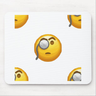 emoji monocle mouse mat