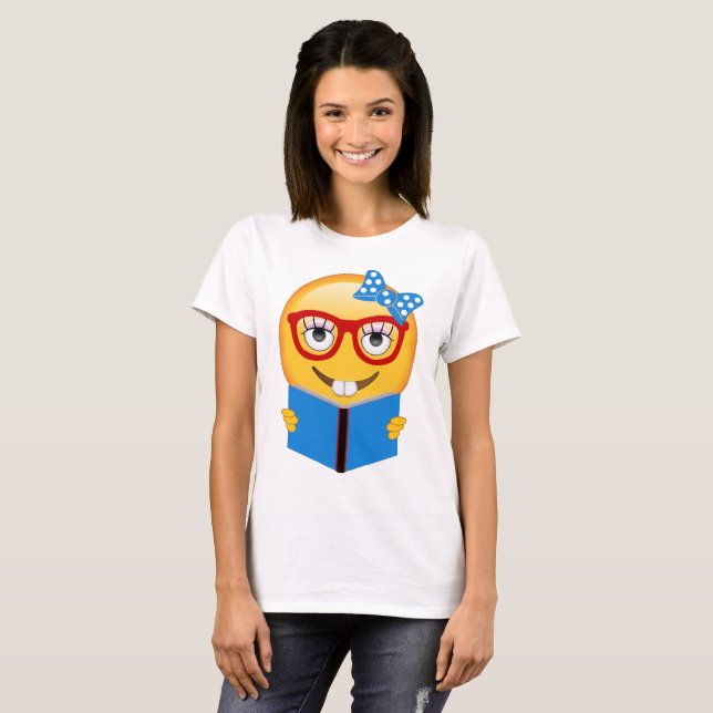 Emoji Nerd Bookworm Shirt (Front Full)