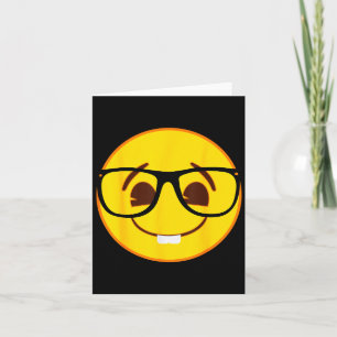 Emoji Nerd Gles Yellow Smile Face  Card