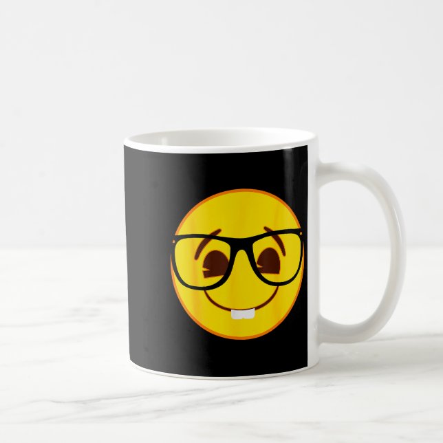 Emoji Nerd Gles Yellow Smile Face  Coffee Mug (Right)