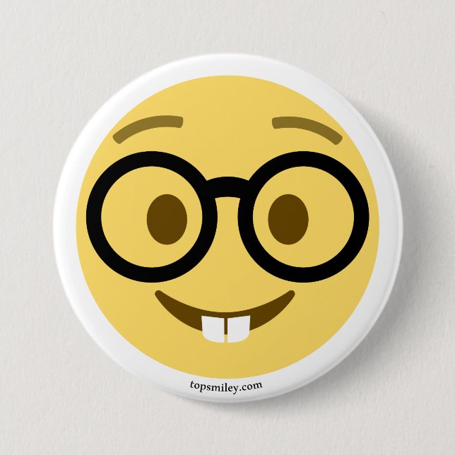 Emoji Nerd with glasses and hazeles 7.5 Cm Round Badge (Front)