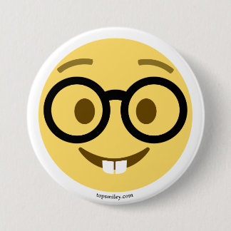 Emoji Nerd with glasses and hazeles 7.5 Cm Round Badge