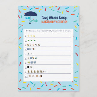 Emoji Nursery Rhyme Baby Shower Game Card