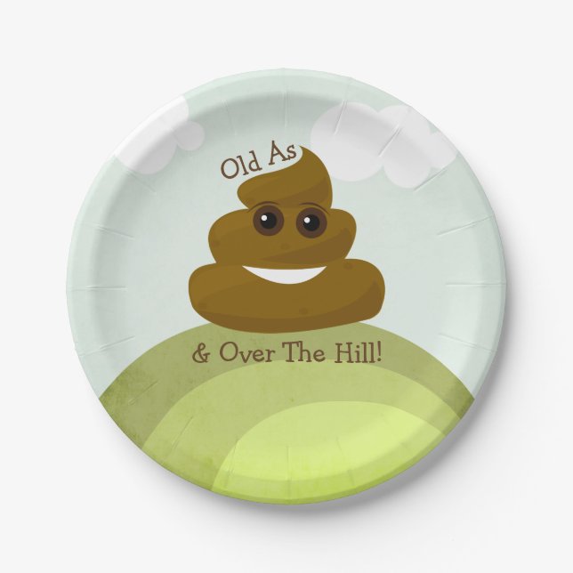 Emoji Over The Hill Birthday Party Paper Plates (Front)