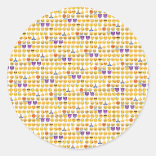 emoji overload classic round sticker