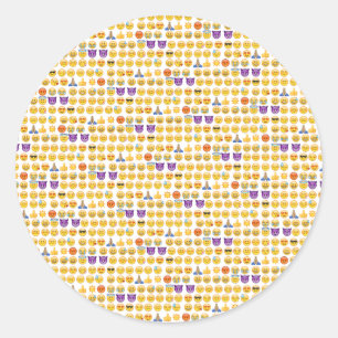 emoji overload classic round sticker