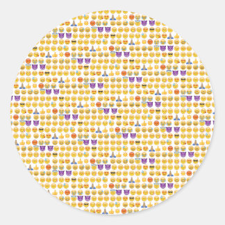 emoji overload classic round sticker