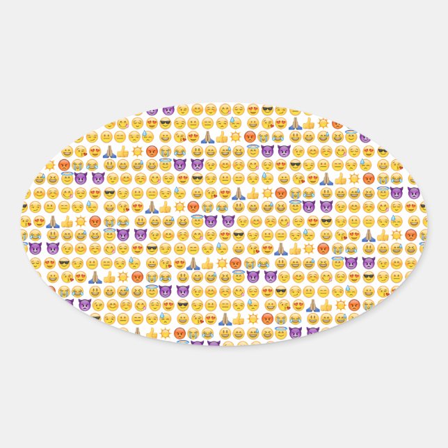 emoji overload oval sticker (Front)