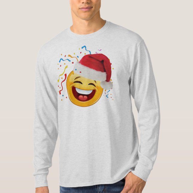 emoji party happy christmas tshirt design (Front)