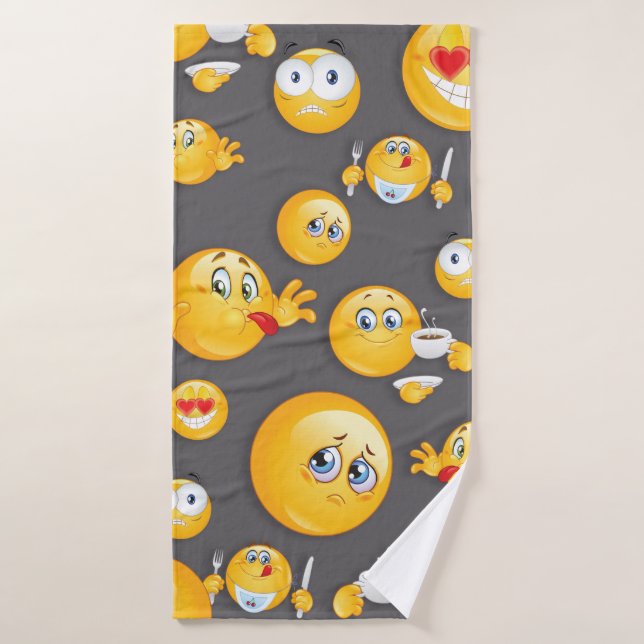 Emoji Pattern 2 Bath Towel (Bath Towel)