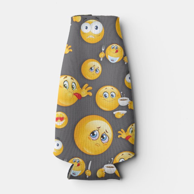 Emoji Pattern 2 Bottle Cooler (Front)