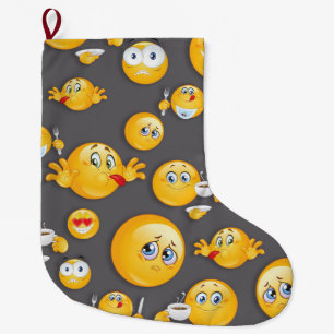 Emoji Pattern 2 Large Christmas Stocking