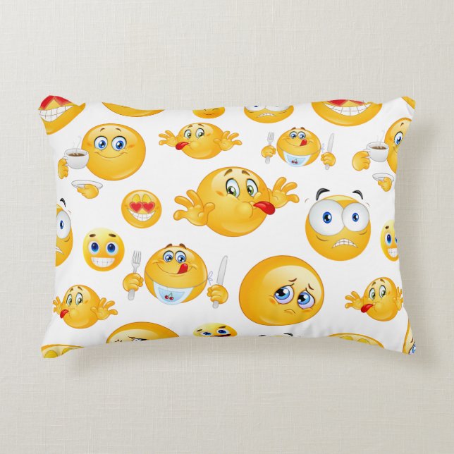 Emoji Pattern Decorative Cushion (Front)