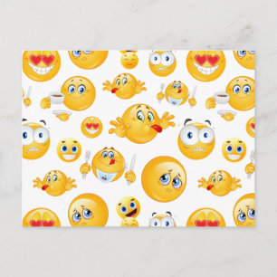 Emoji Pattern Holiday Postcard