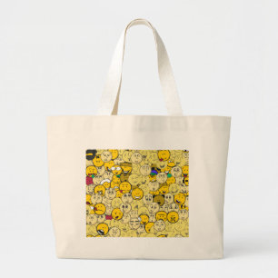 Emoji Pattern Large Tote Bag