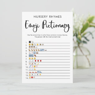Emoji pictionary baby shower game gender neutral  invitation