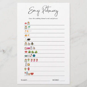 Emoji Pictionary Bridal Shower Game