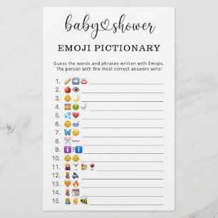 Emoji picture game baby shower