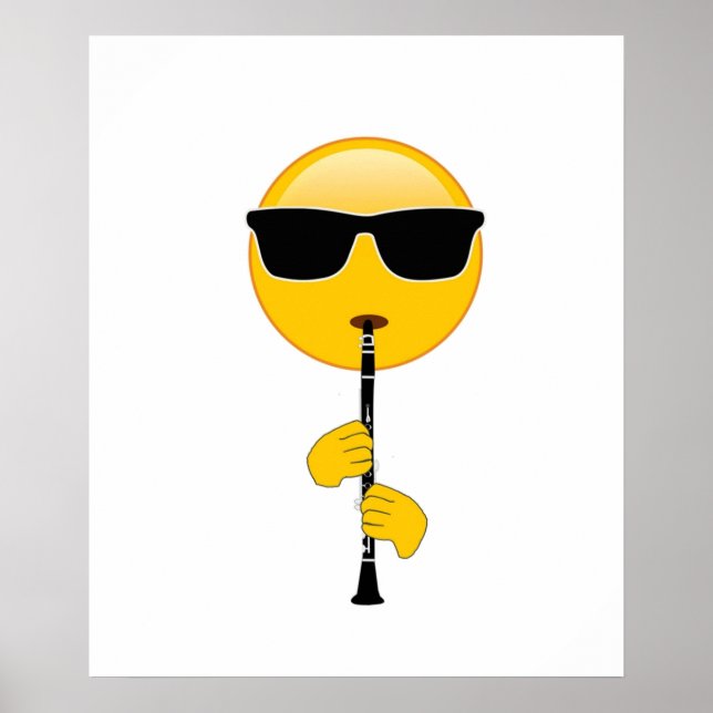 Emoji Playing Clarinet Poster (Front)