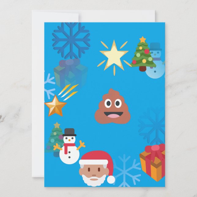emoji poop christmas holiday card (Front)