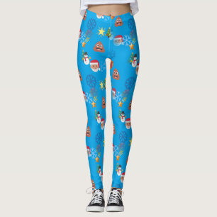 emoji poop christmas leggings
