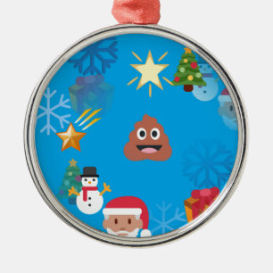 emoji poop christmas metal tree decoration