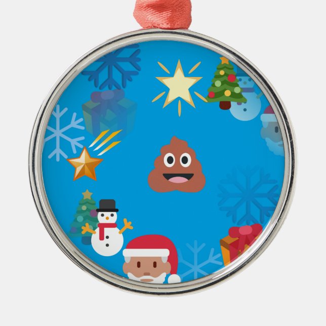 emoji poop christmas metal tree decoration (Front)