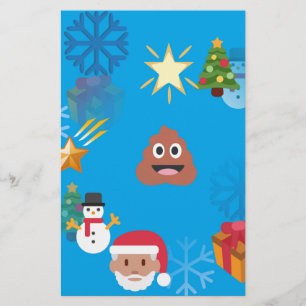 emoji poop christmas stationery