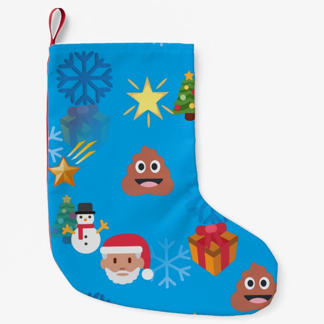 emoji poop christmas xmas stocking (Front)