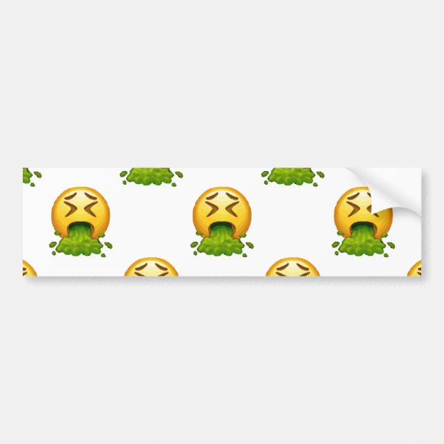 emoji puking bumper sticker (Front)