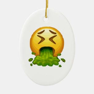 emoji puking ceramic tree decoration