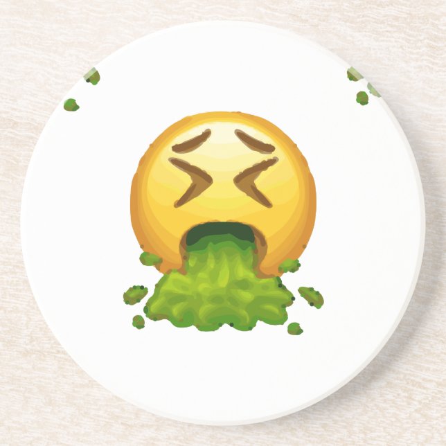 emoji puking coaster (Front)