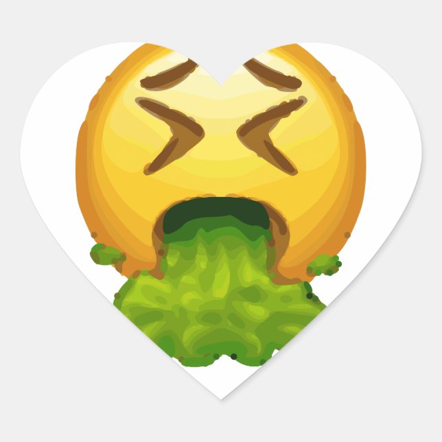 emoji puking heart sticker (Front)