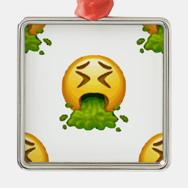emoji puking metal tree decoration (Front)