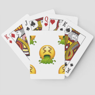 emoji puking playing cards