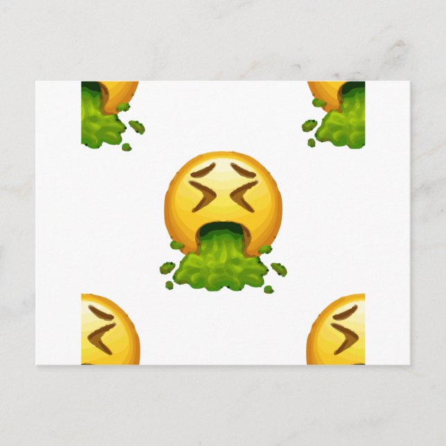 emoji puking postcard (Front)