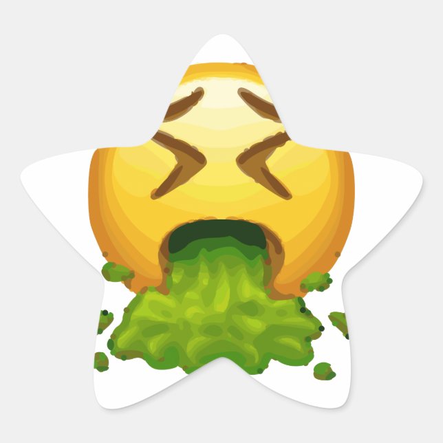 emoji puking star sticker (Front)
