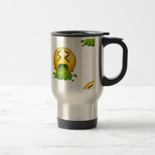 emoji puking travel mug