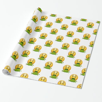 emoji puking wrapping paper