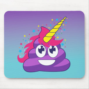 Emoji Purple Unicorn Poop Mouse Mat