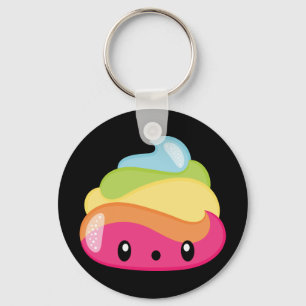 Emoji Rainbow Poop! Key Ring