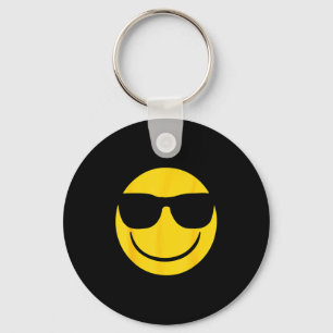 Emoji Retro Sungles Yellow Smile Face Key Ring